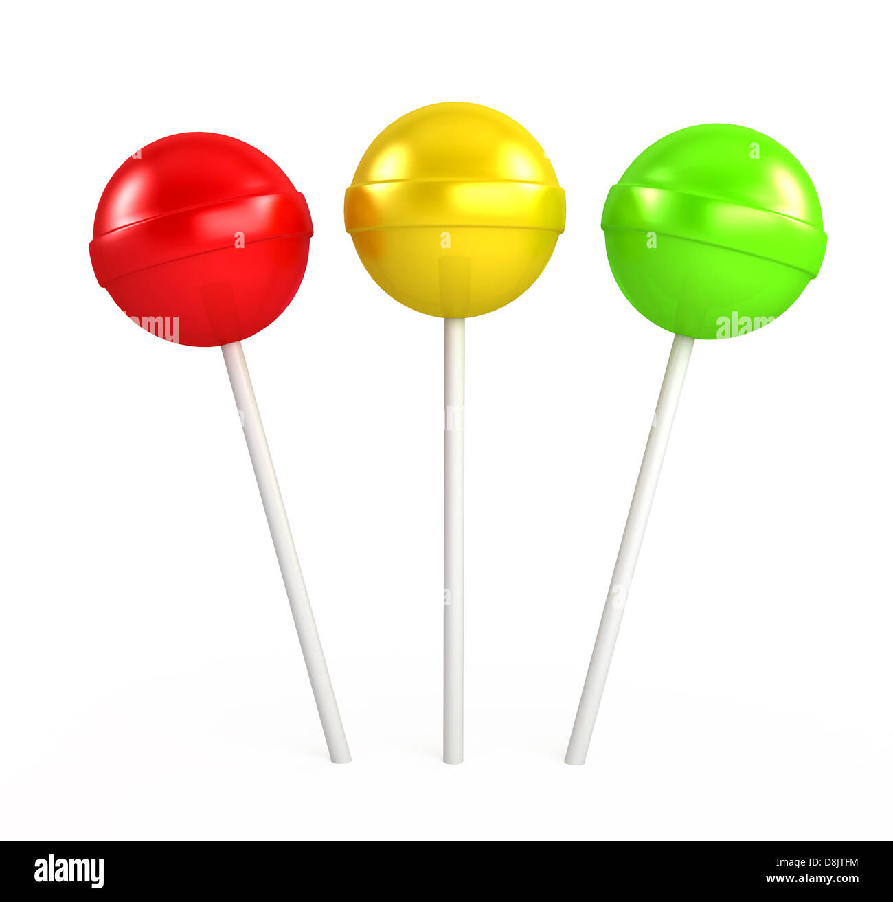 Red, yellow and green lollipop Stock Photo - Alamy
