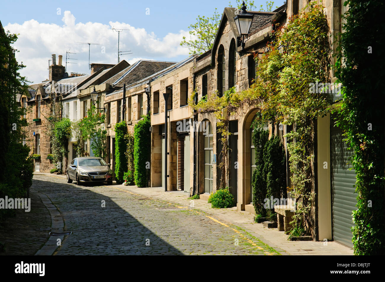Mews property in Circus Lane, Stockbridge, Edinburgh Stock Photo