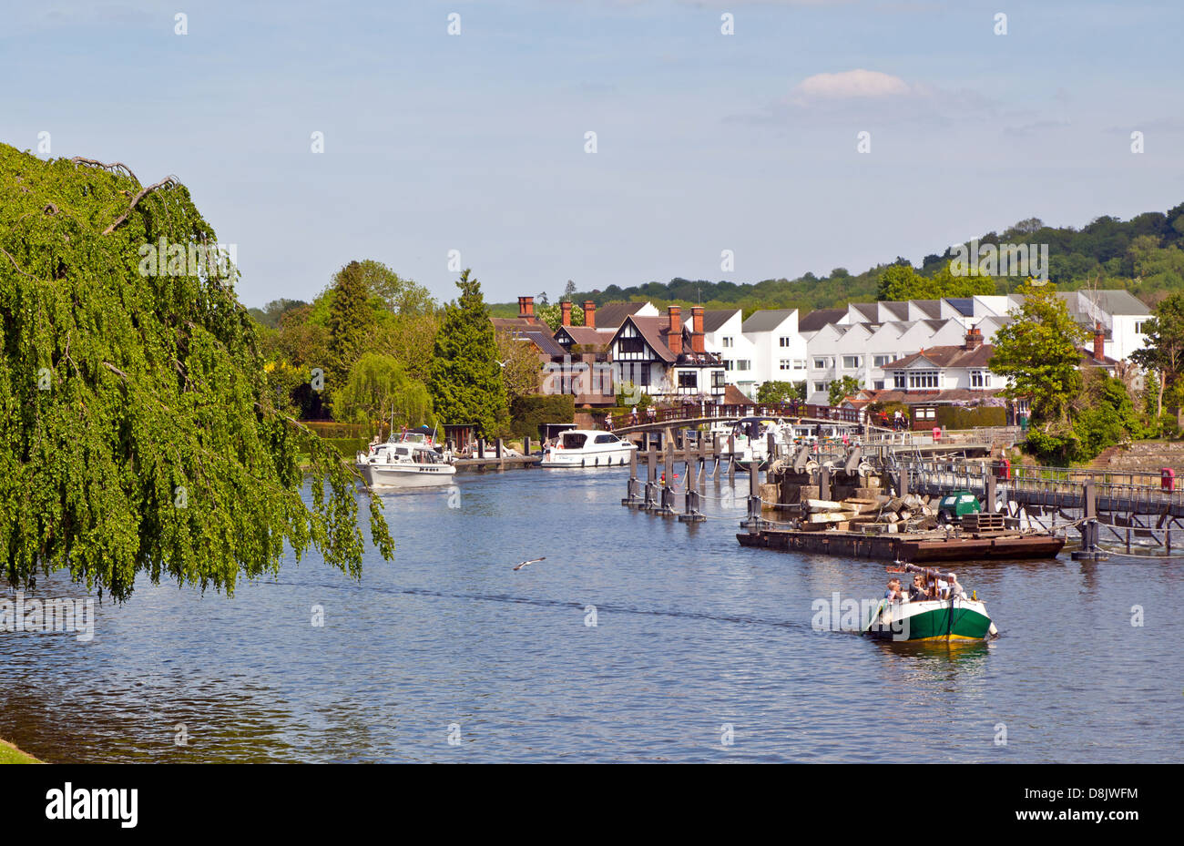 Boating On The River Thames Marlow UK Stock Photo