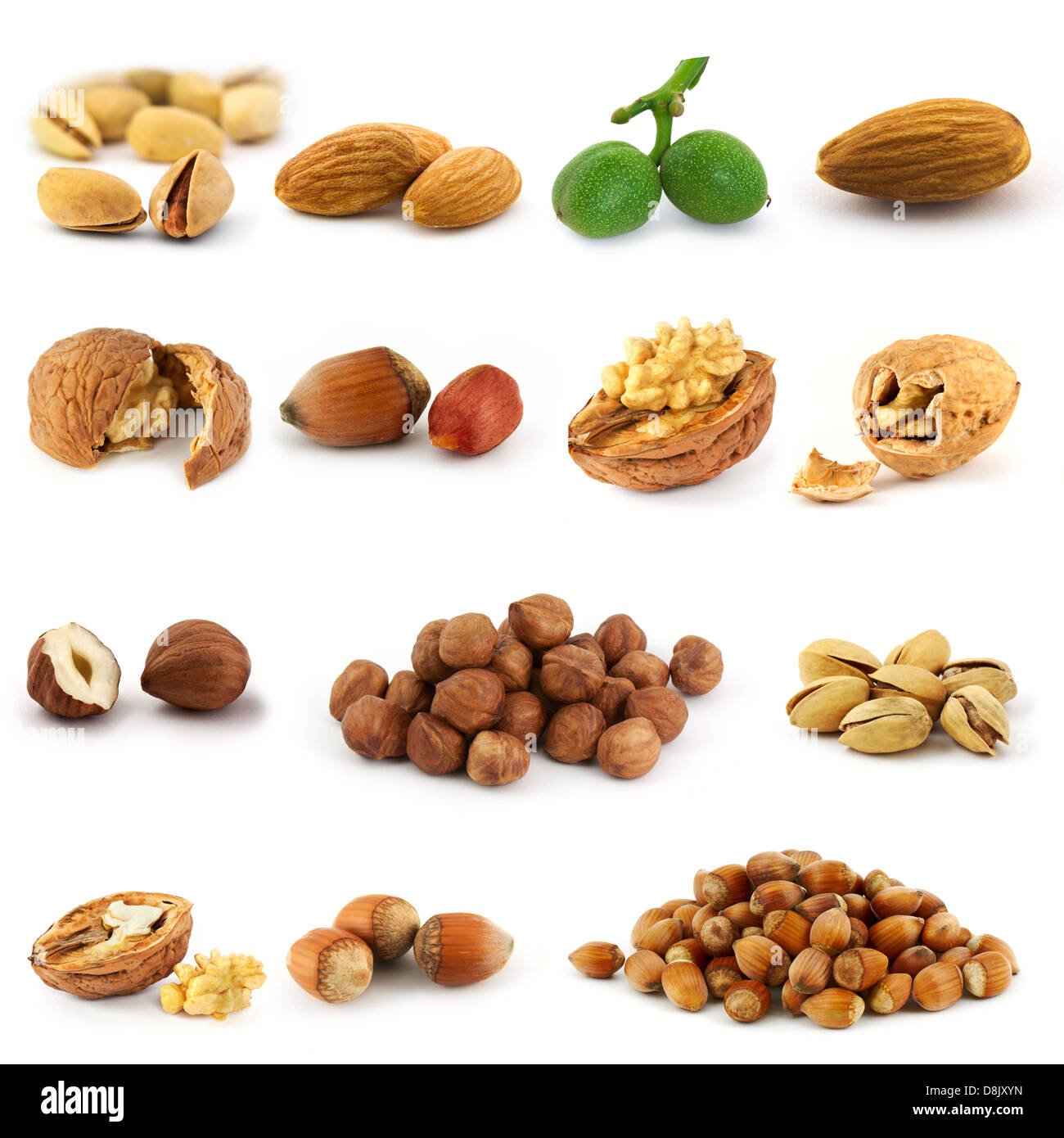 Set of nuts isolated on white background Stock Photo Alamy