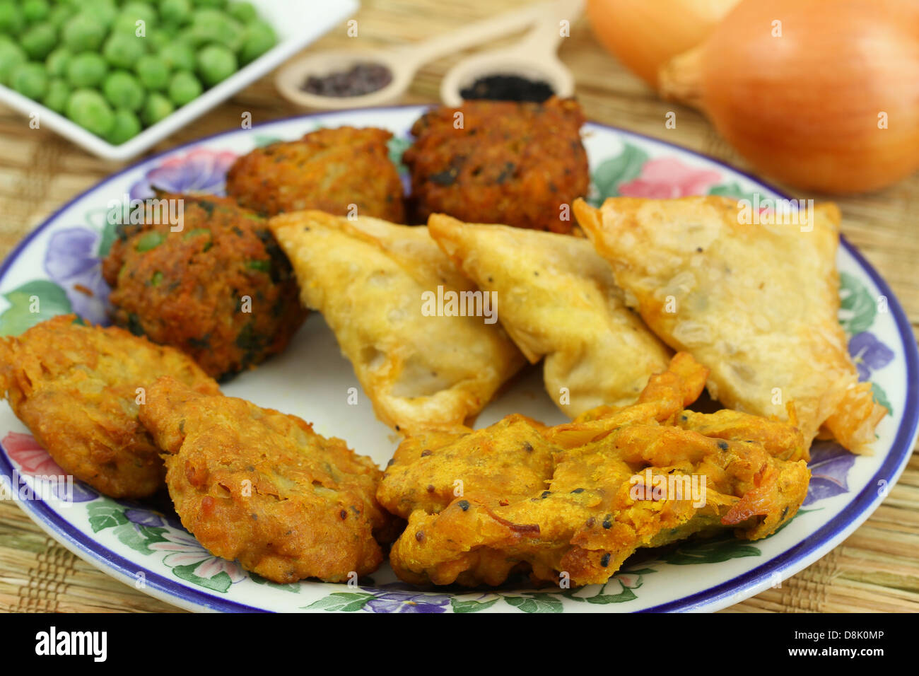 Selection of Indian vegetarian snacks Stock Photo - Alamy