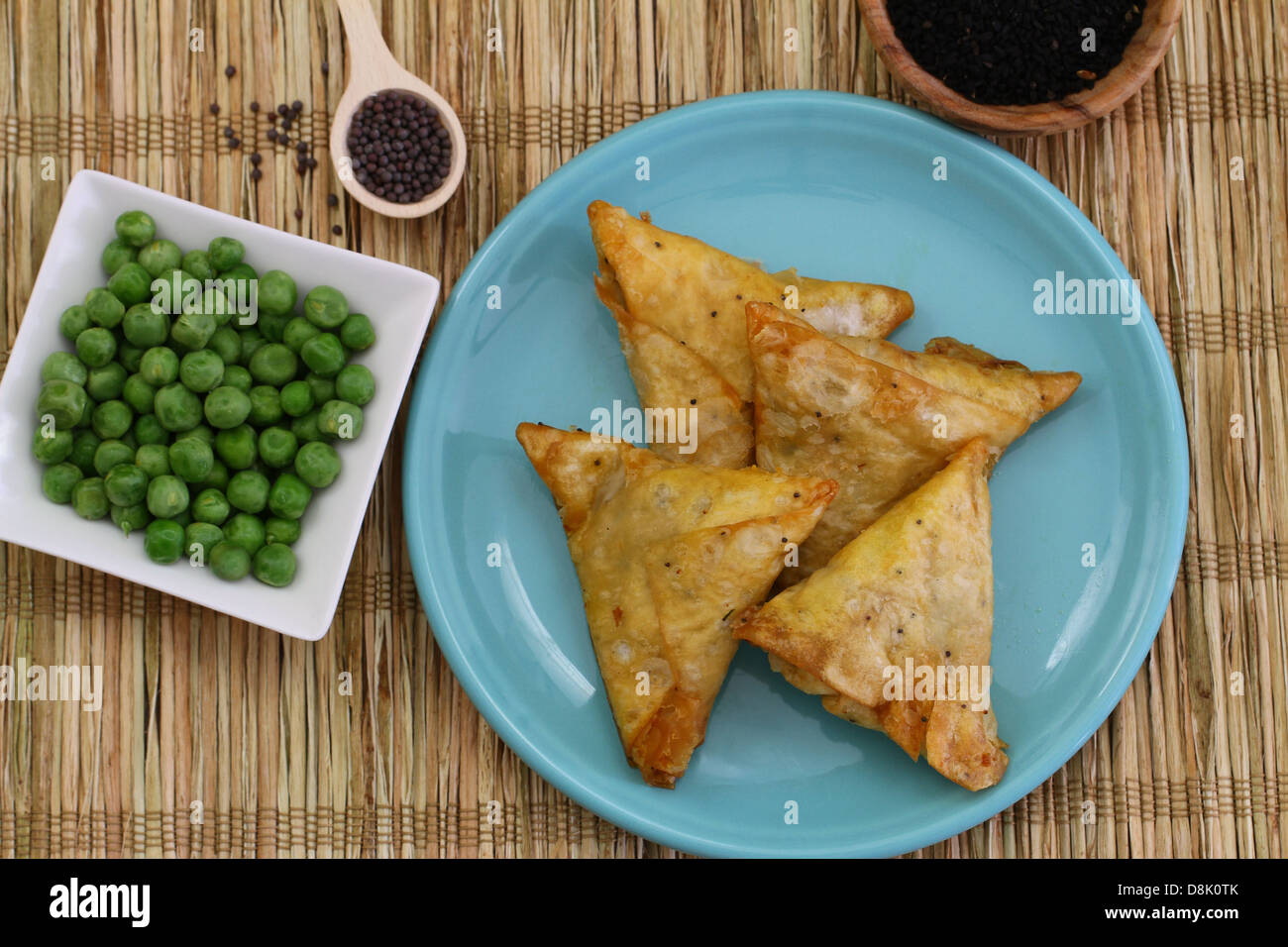 Vegetarian Indian samosas Stock Photo