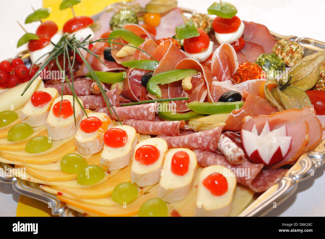 Cold plate with ham and cheese Stock Photo
