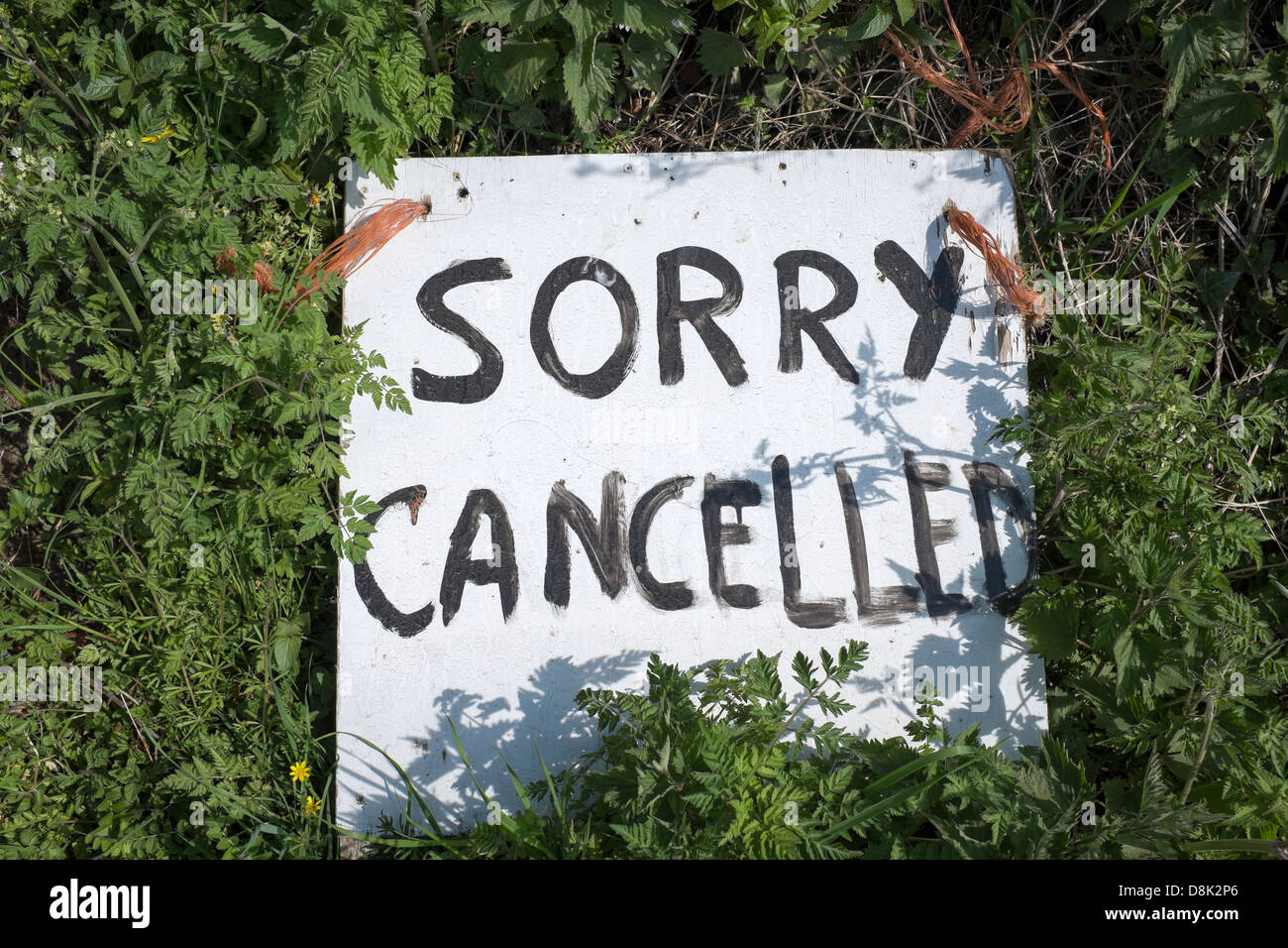 Sorry Cancelled Sign Stock Photo