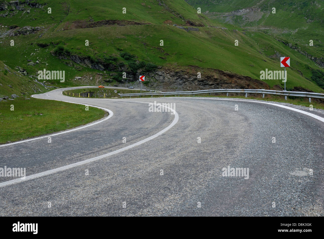 Alpine highway Transfagarasan in Romania mountains, up to 2000 meters altitude Stock Photo