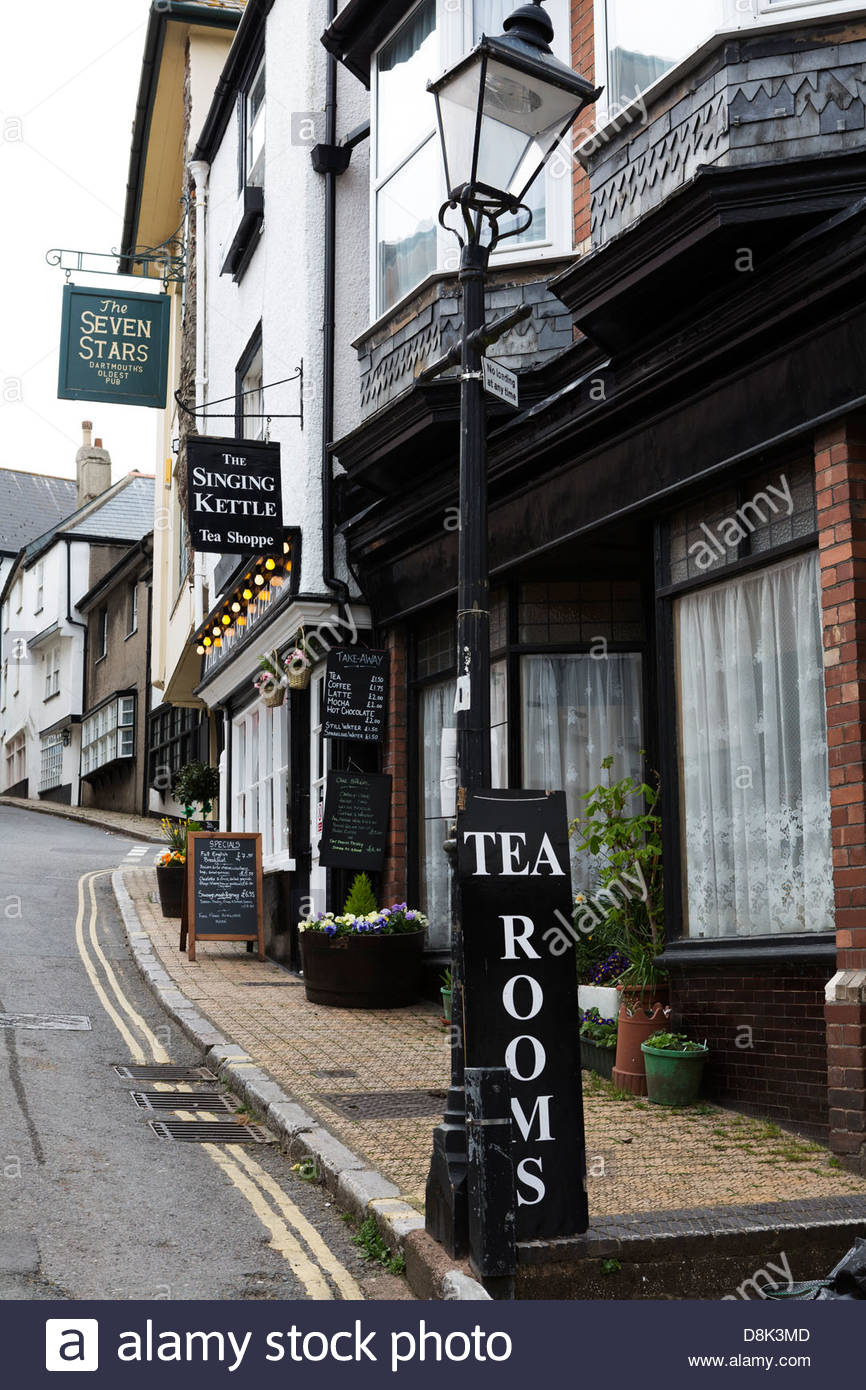 The Singing Kettle Tea Rooms Dartmouth Devon Stock Photo