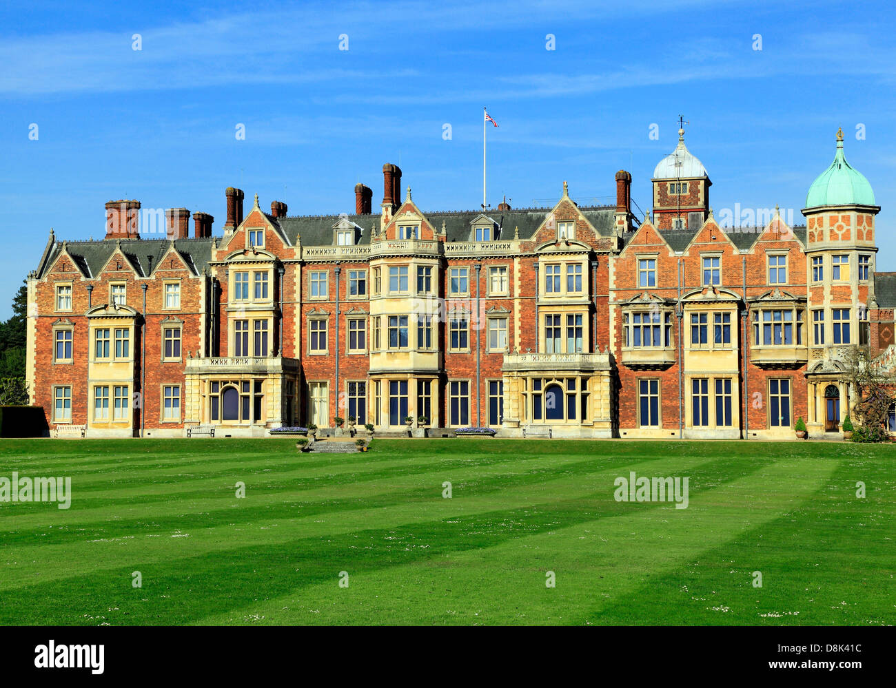 Sandringham House, Norfolk, country retreat of HM the Queen, 19th century British Victorian architecture, England UK Stock Photo