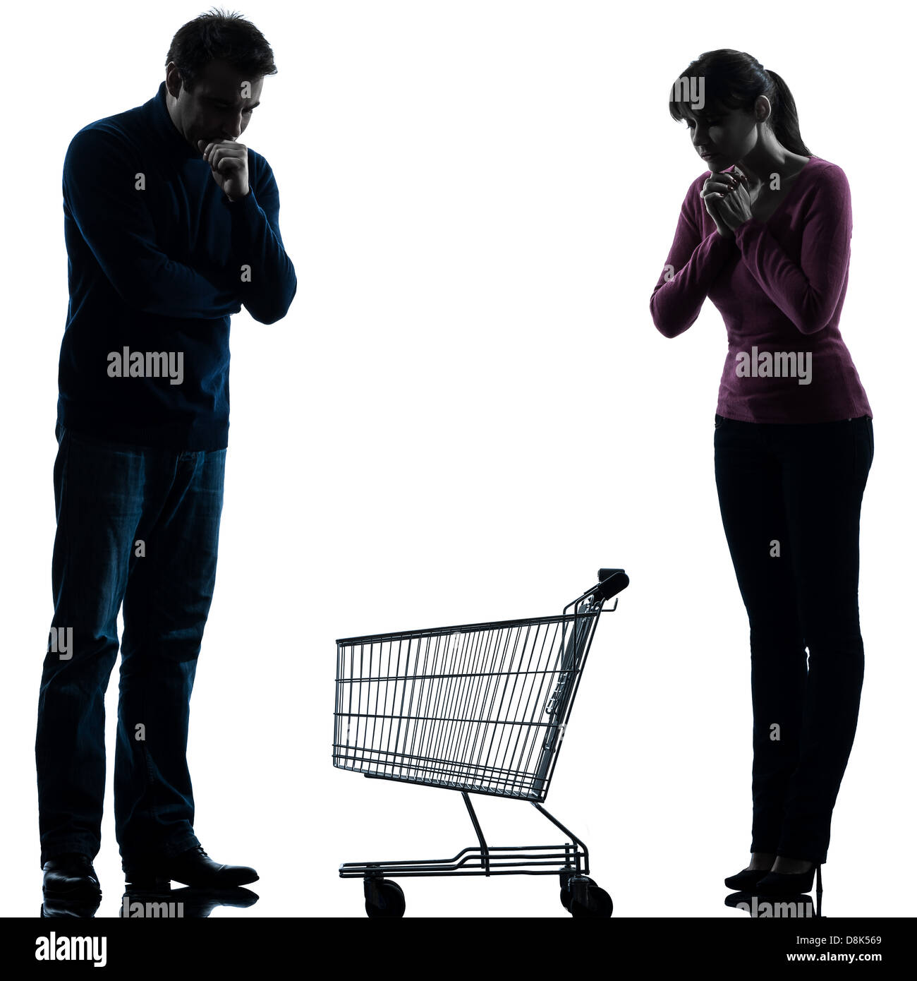 Sad couple and silhouette hi-res stock photography and images - Alamy
