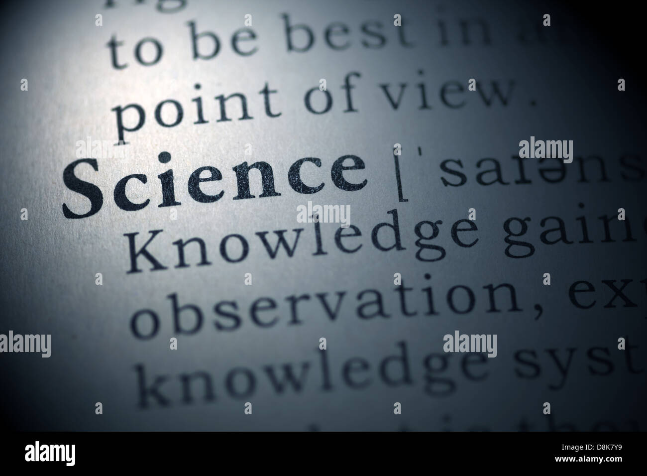 Dictionary definition of the word Science Stock Photo Alamy