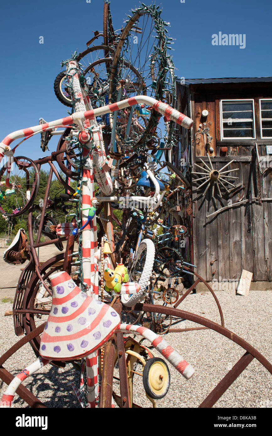 Three Sisters Sanctuary in Goshen, Massachusetts is packed with innovative outsider art. Stock Photo