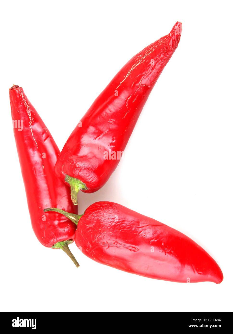 Red chilli peppers on white background Stock Photo - Alamy