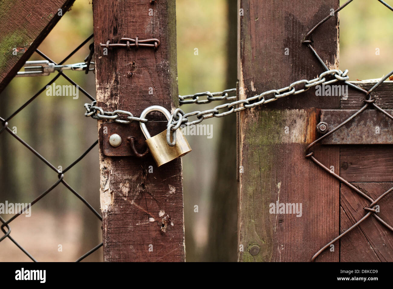 old lock on the wood door of color brown Stock Photo - Alamy
