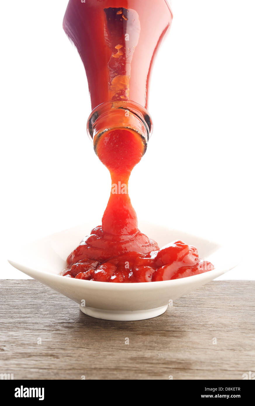 ketchup falling from bottle Stock Photo