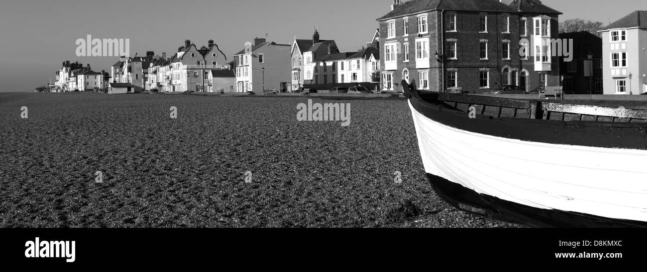 The beach and Promenade of Aldeburgh town, Suffolk County, East Anglia, England. Stock Photo