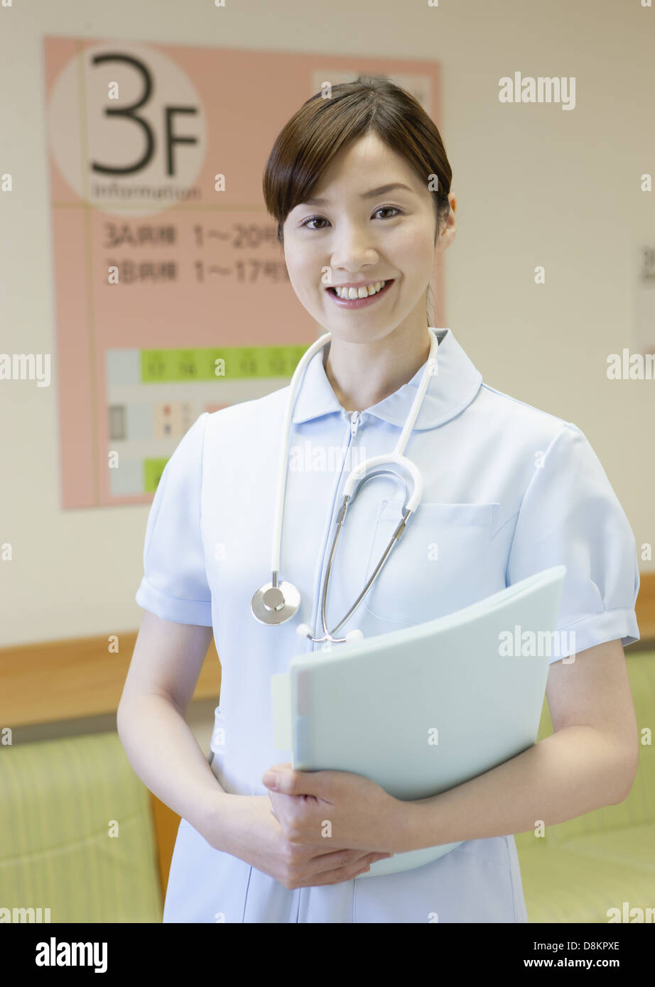 Nurse smiling Stock Photo