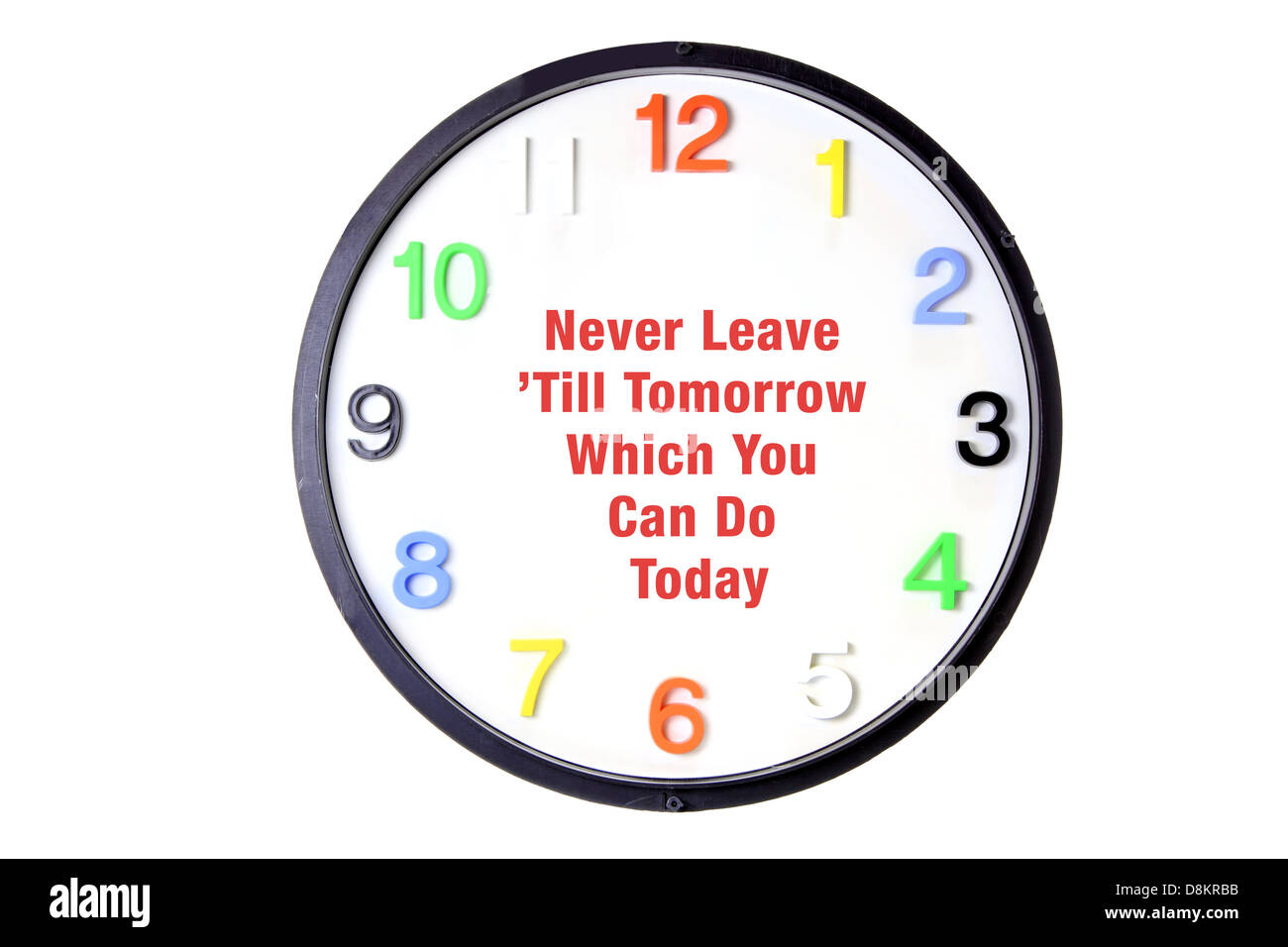 Clock with Message Stock Photo Alamy