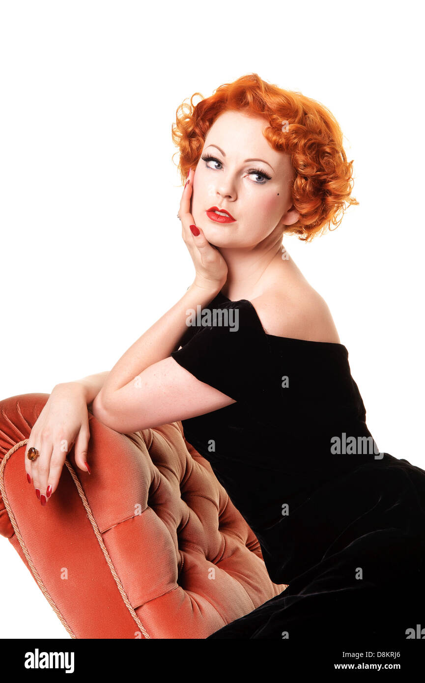 Retro burlesque artist portrait Stock Photo