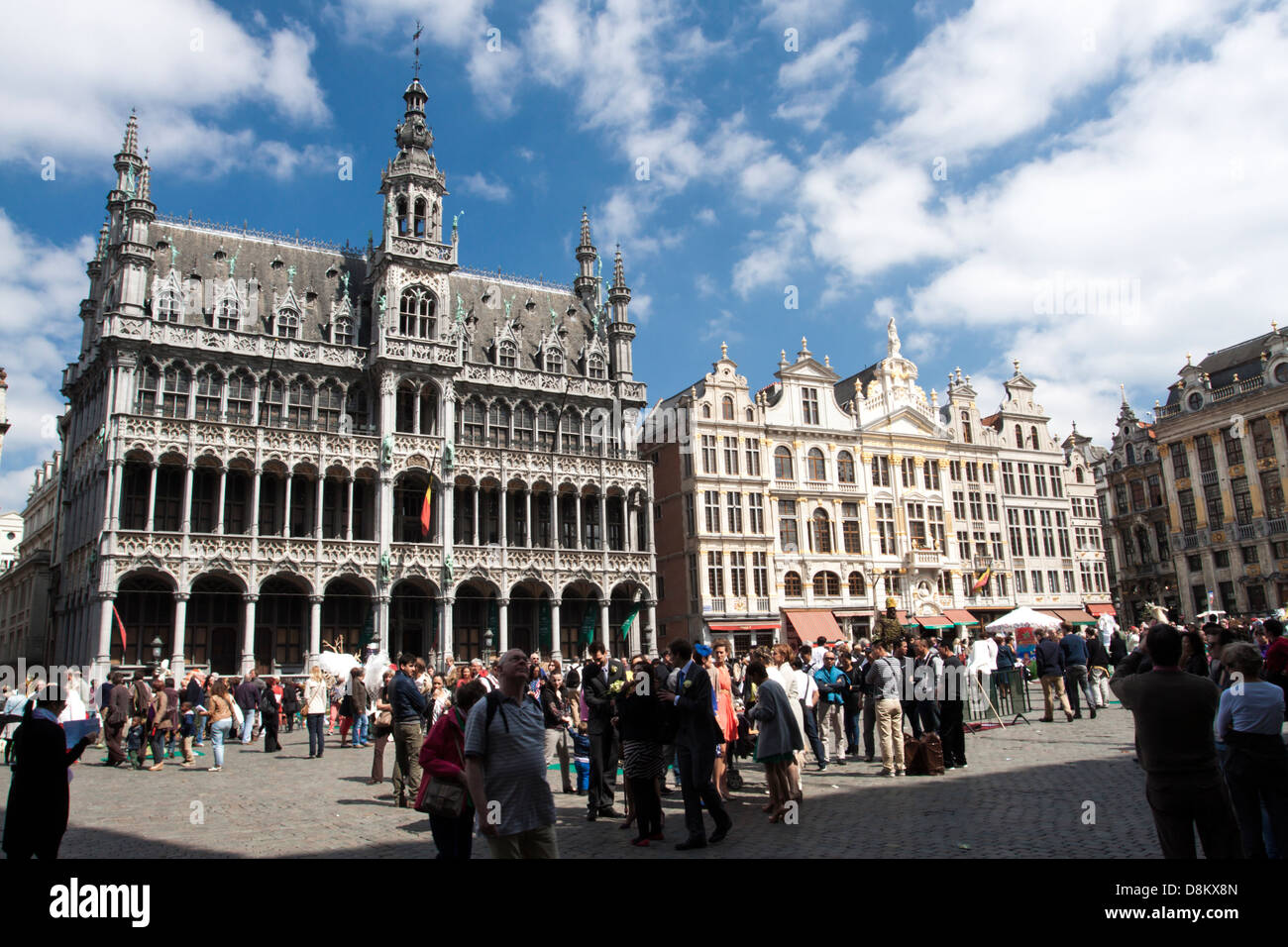 Kings House and Bread House in Grote Markt square. Brussel, Belgium Stock Photo
