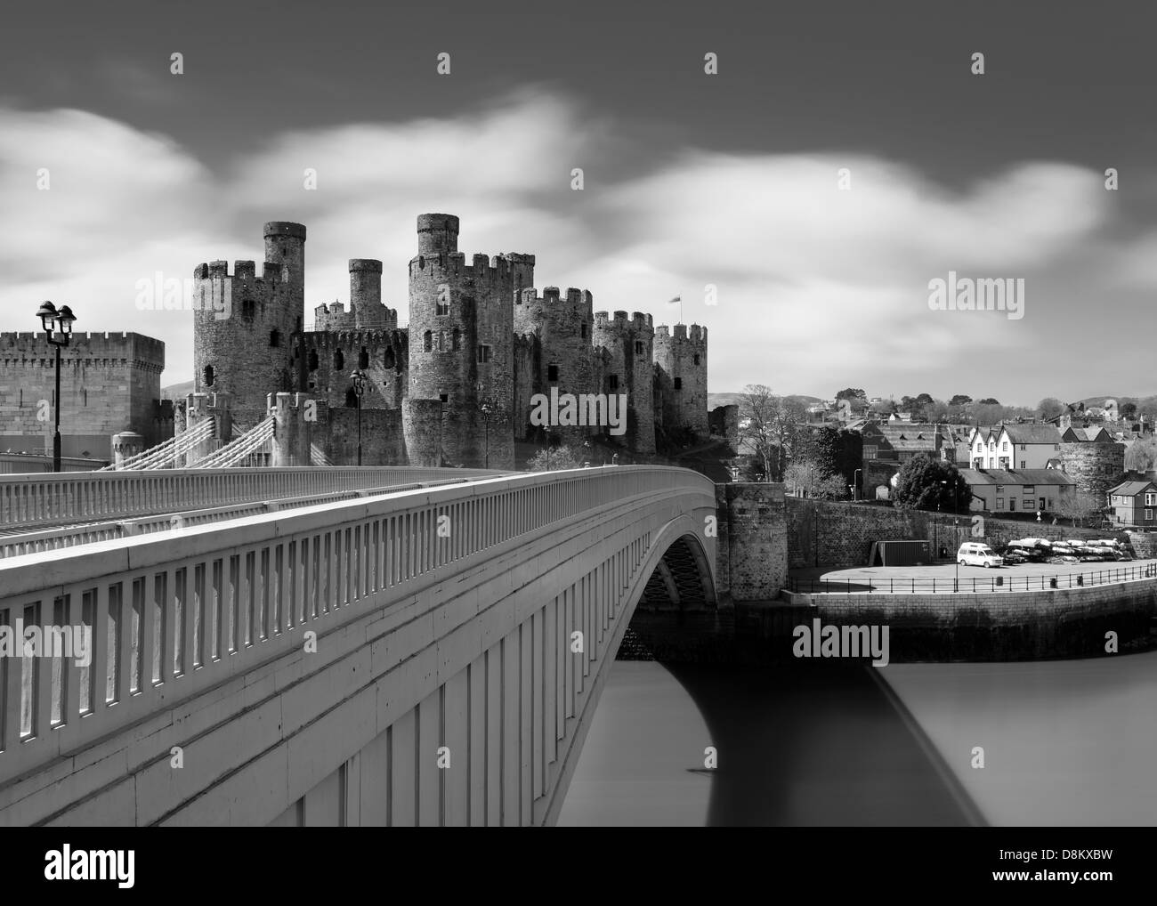 Conwy town walls Black and White Stock Photos & Images - Alamy