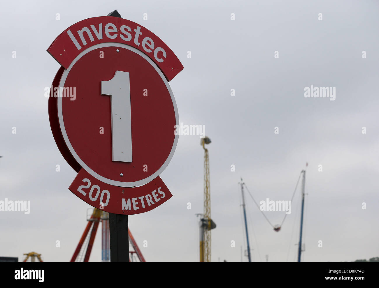 Epsom Downs, England, UK. 31st May 2013. General View (GV) of the furlong marker during the Investec Ladies Day from Epsom Racecourse. Credit:  Action Plus Sports Images/Alamy Live News Stock Photo