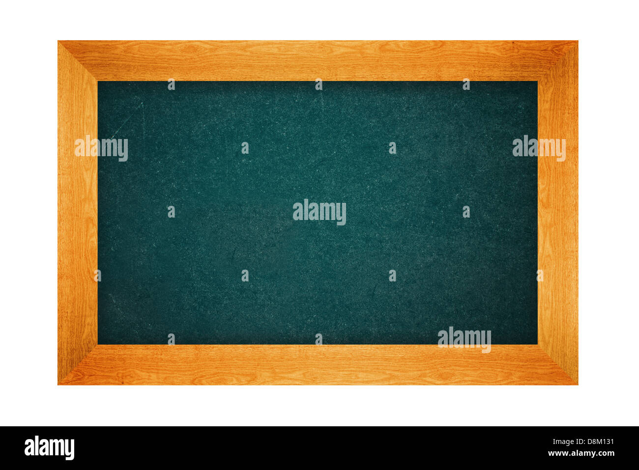 Blank green school chalkboard in wooden frame isolated on white ...