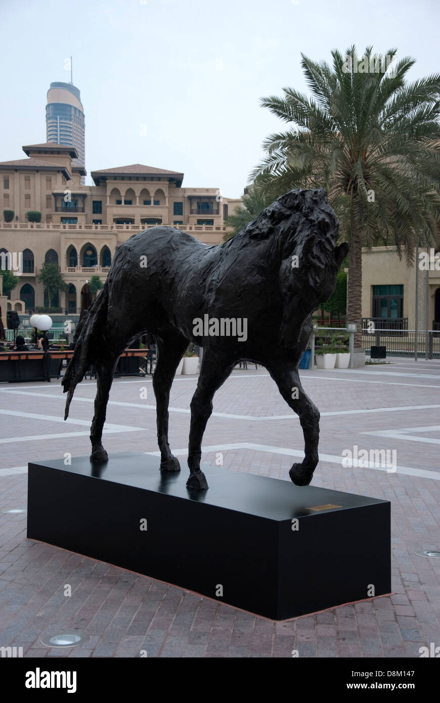 Life Size Andalucian (Horse) 1 Vincent da Silva Downtown Dubai front right quarter Stock Photo