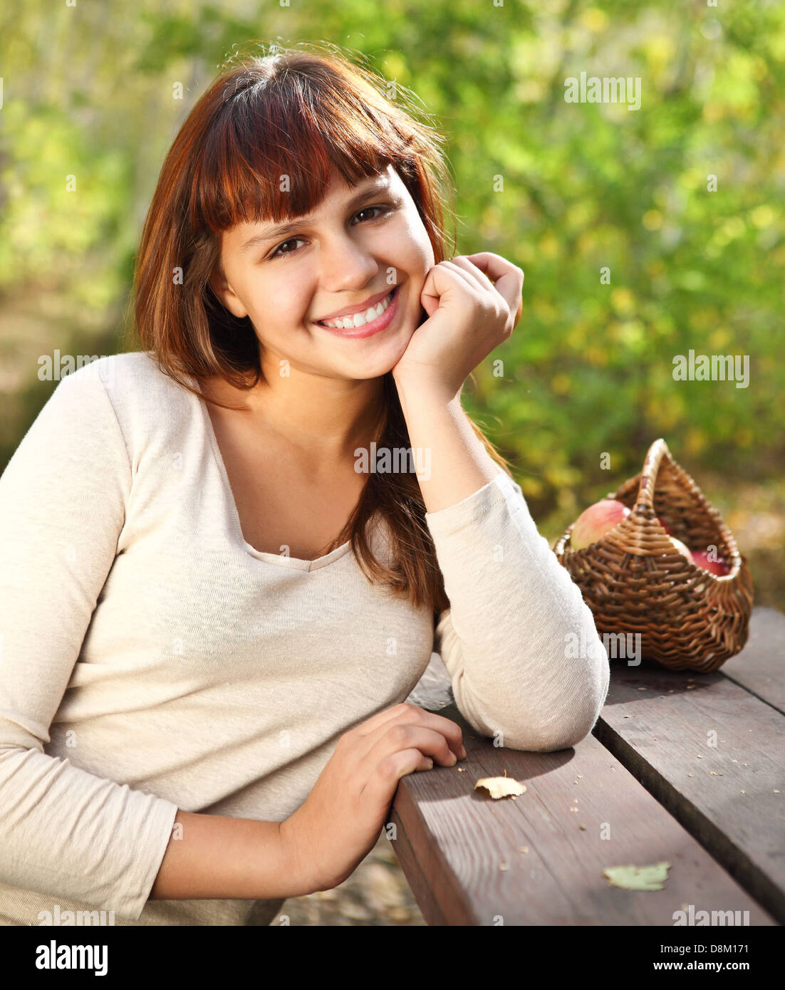 Happy smiling teen girl Stock Photo - Alamy