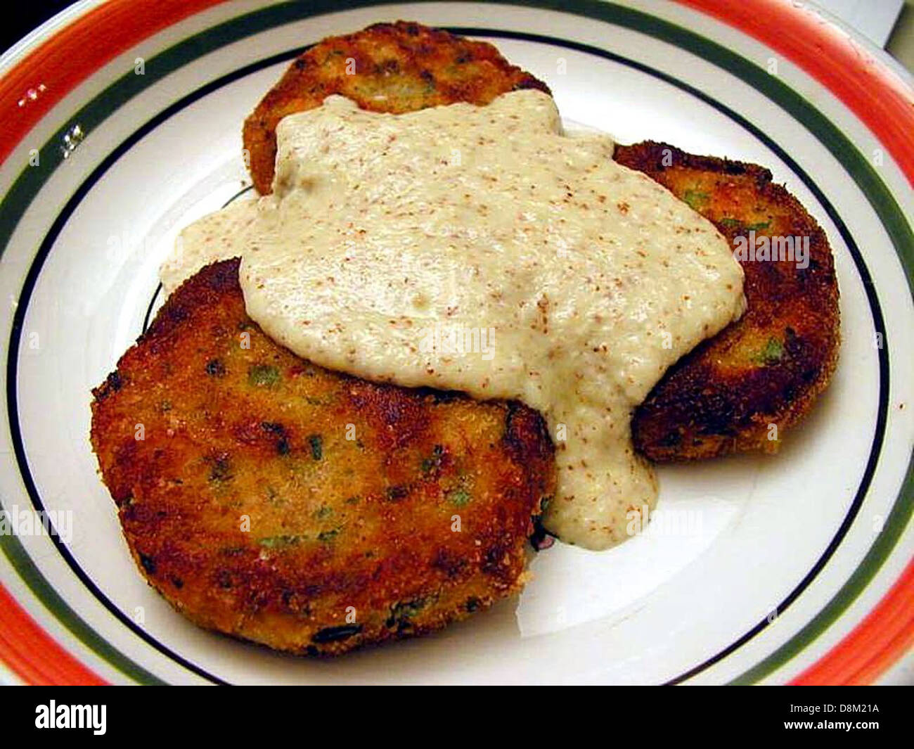 Fish cakes food dinner Stock Photo - Alamy