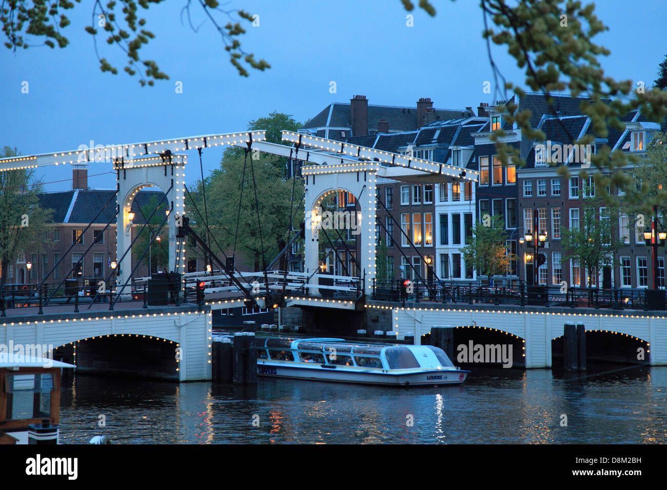 Slender Bridge Netherlands, Amsterdam, Magere Brug, Slender Bridge Stock Photo - Alamy