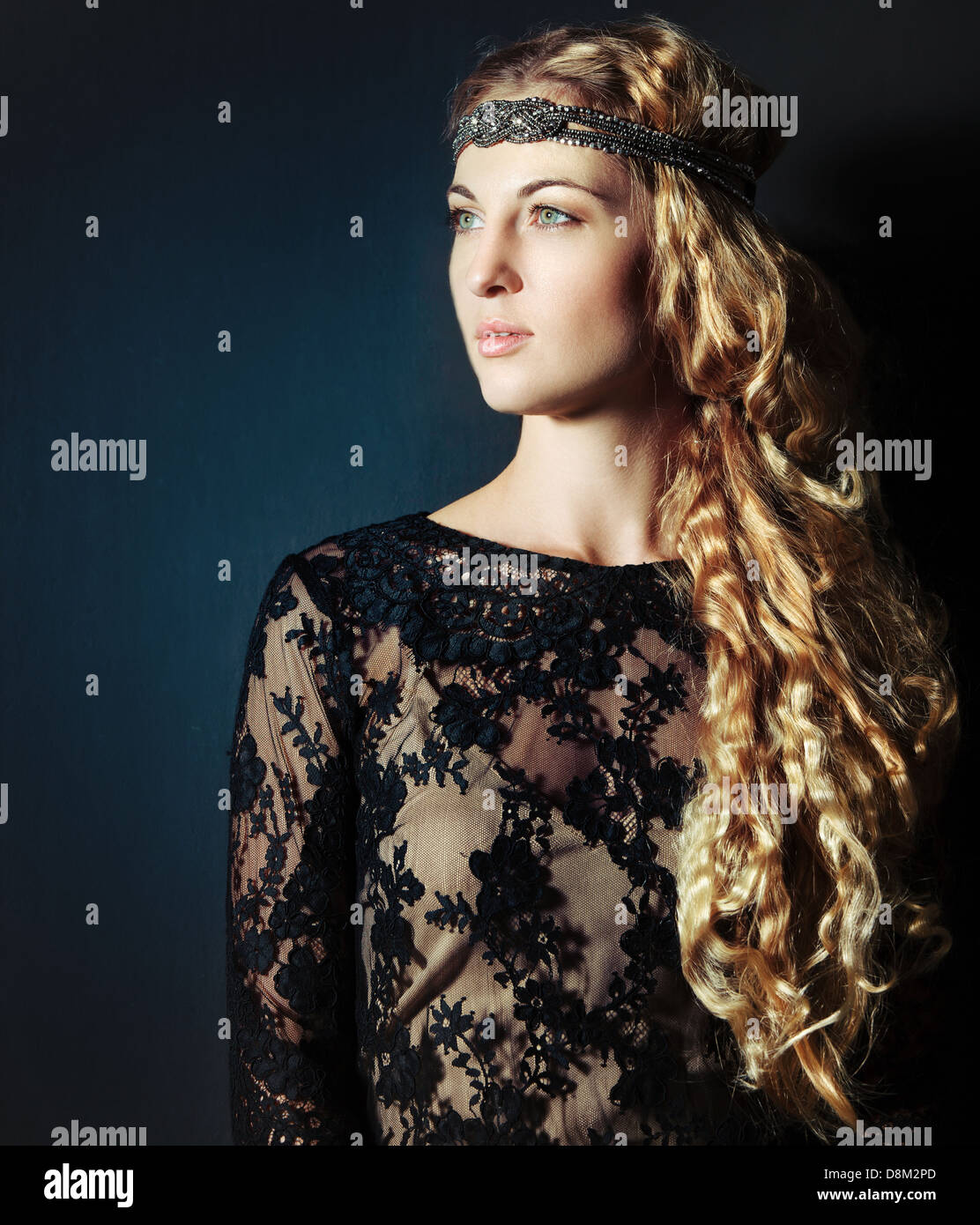 Portrait of the beautiful blond girl Stock Photo - Alamy