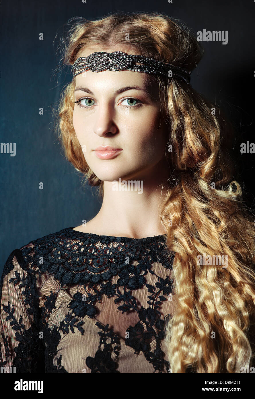 Portrait of the beautiful blond girl Stock Photo - Alamy