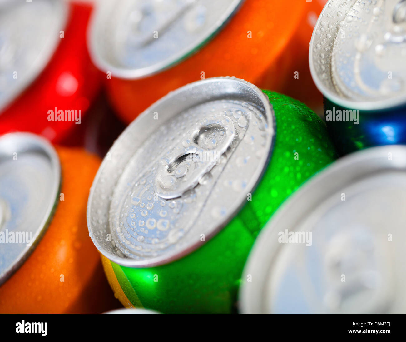 Cans of sweet drinks (or beer) Stock Photo