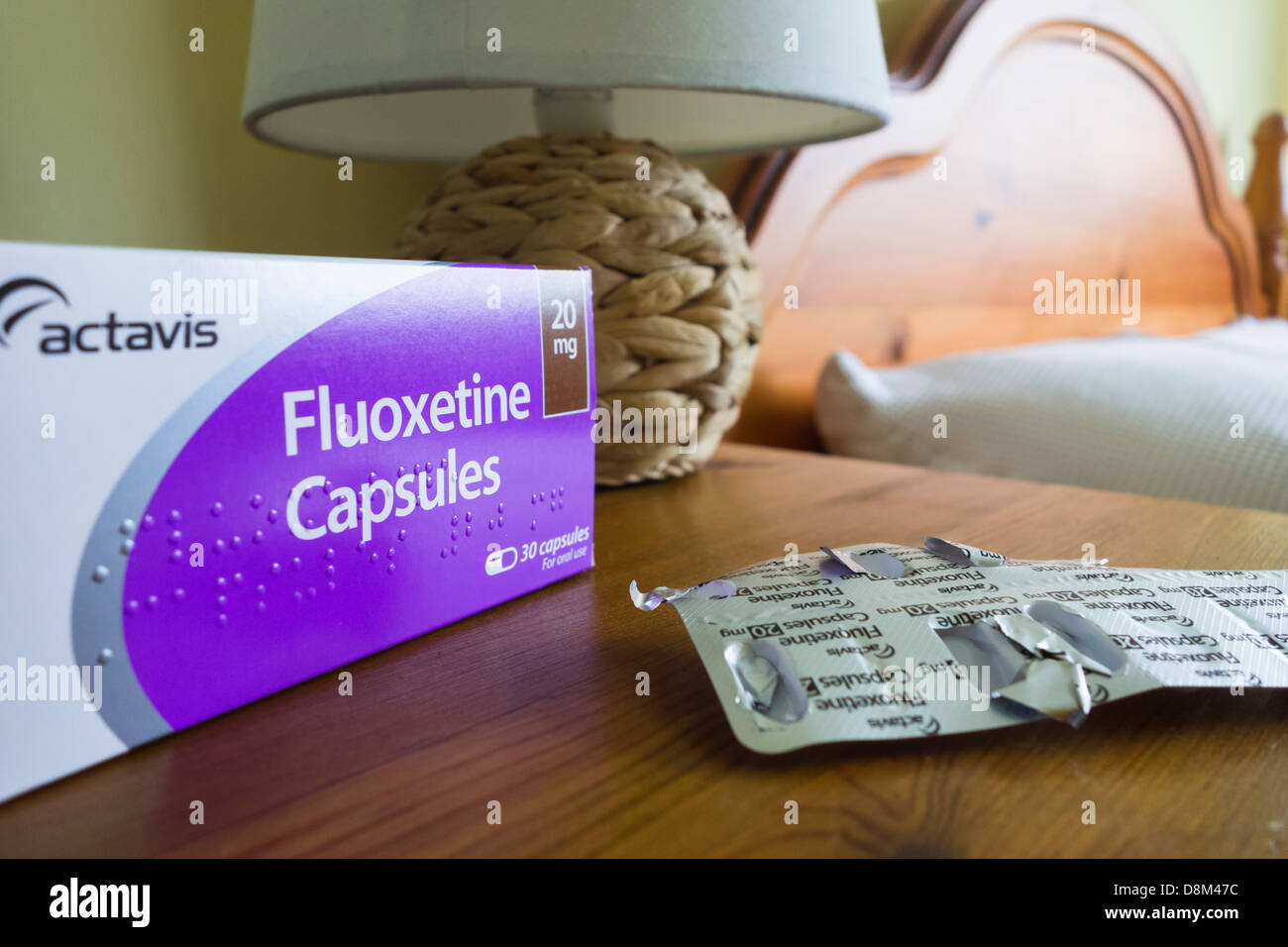 Fluoxetine anti depressant capsules Stock Photo