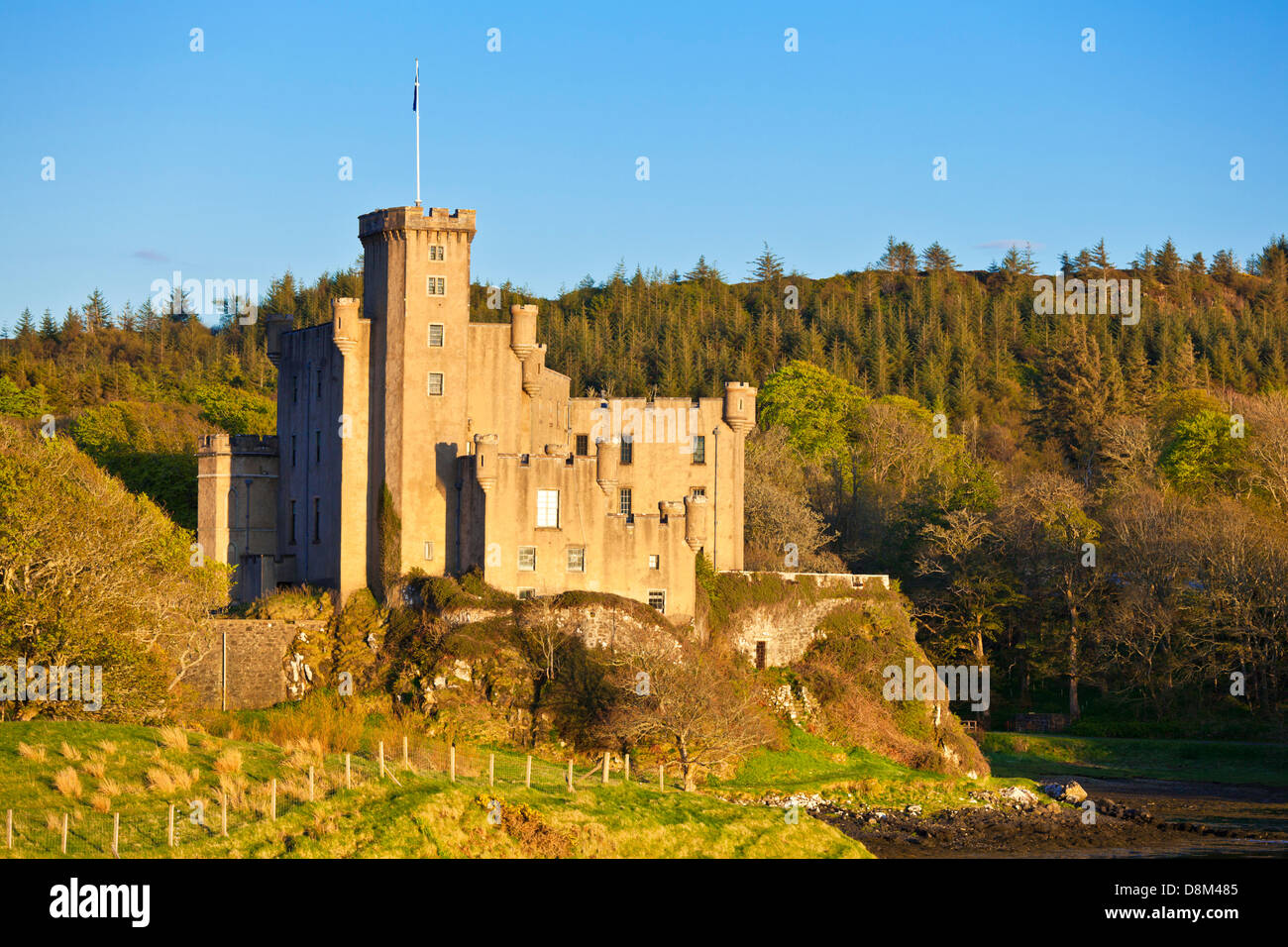 Dunvegan Castle exterior and gardens Isle of Skye Highlands and Islands Scotland UK GB EU Europe Stock Photo