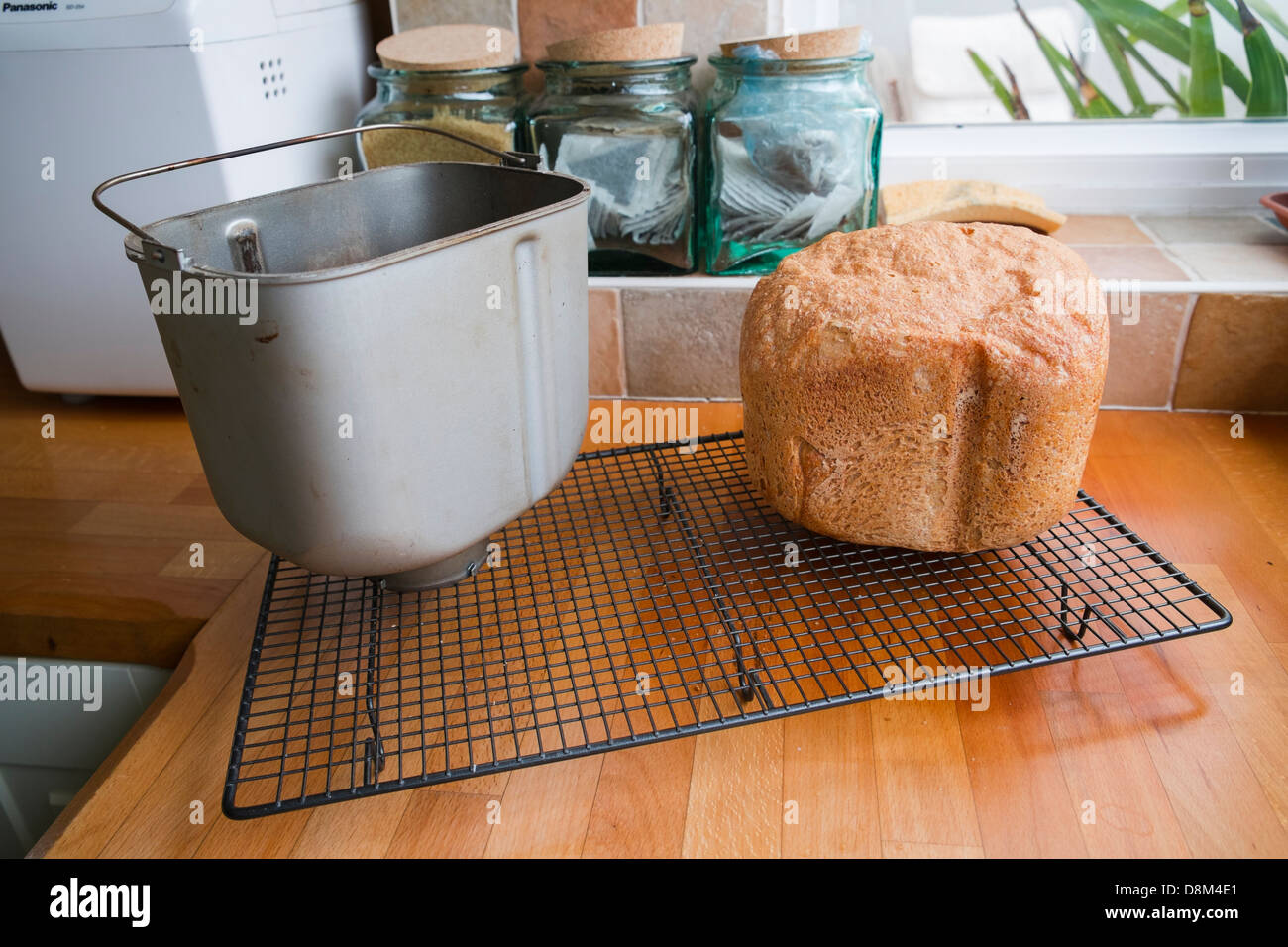 Making your own bread with a bread machine stock photo alamy