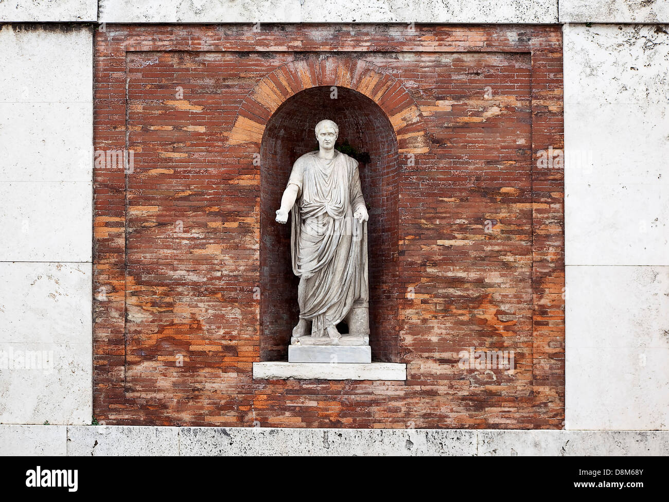 Italy, Lazio, Rome, Niche statue in the walls beneath Piazza del Quirinale. Stock Photo