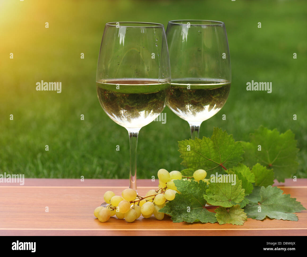Two glasses of white wine Stock Photo - Alamy