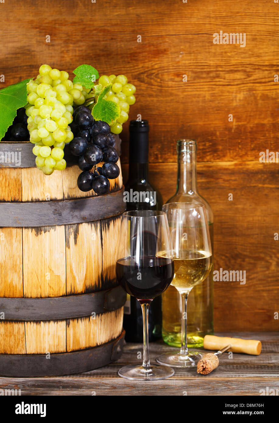 Still life with red and white wine Stock Photo - Alamy