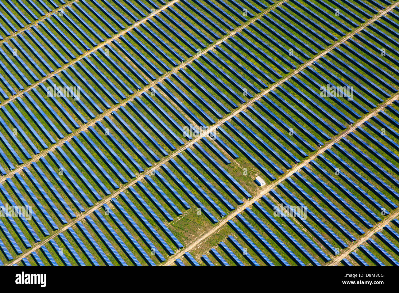 Germany/Brandenburg/ILLUSTRATION, solar energy plant in Brandenburg seen from an airplane, 15 may 2013 Stock Photo