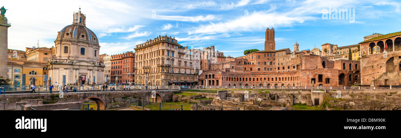 Panoramic View Of Imperial Forums Stock Photo