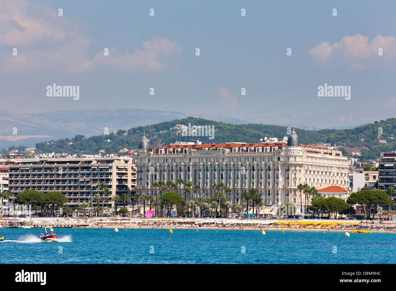 The famous hotel Carlton, Boulevard de la Croisette along the waterfront, Cannes, France Stock Photo