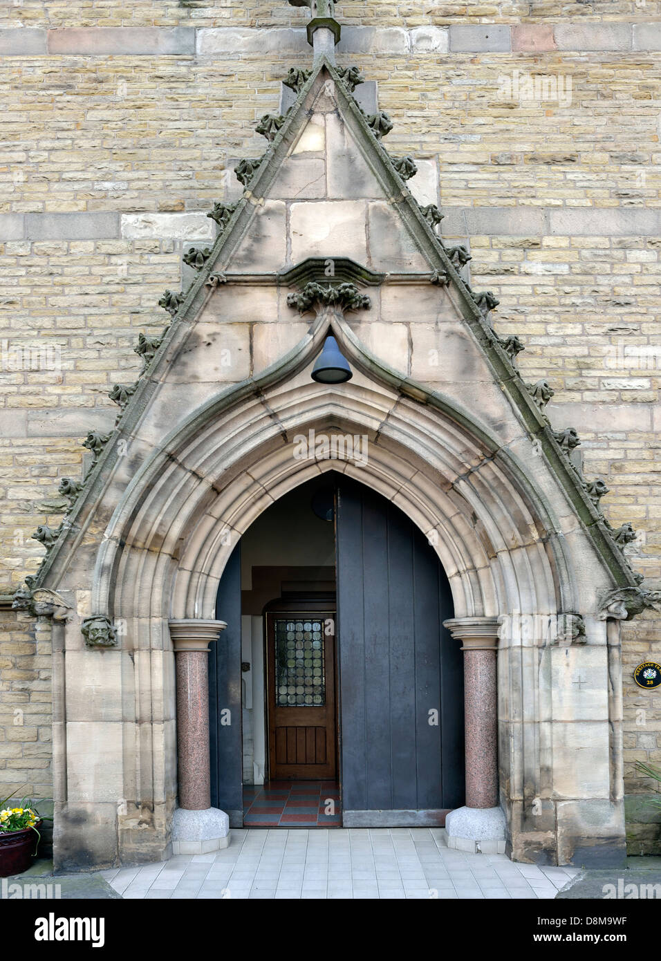 The entrance to St Joseph's Catholic Church in stockport,greater ...