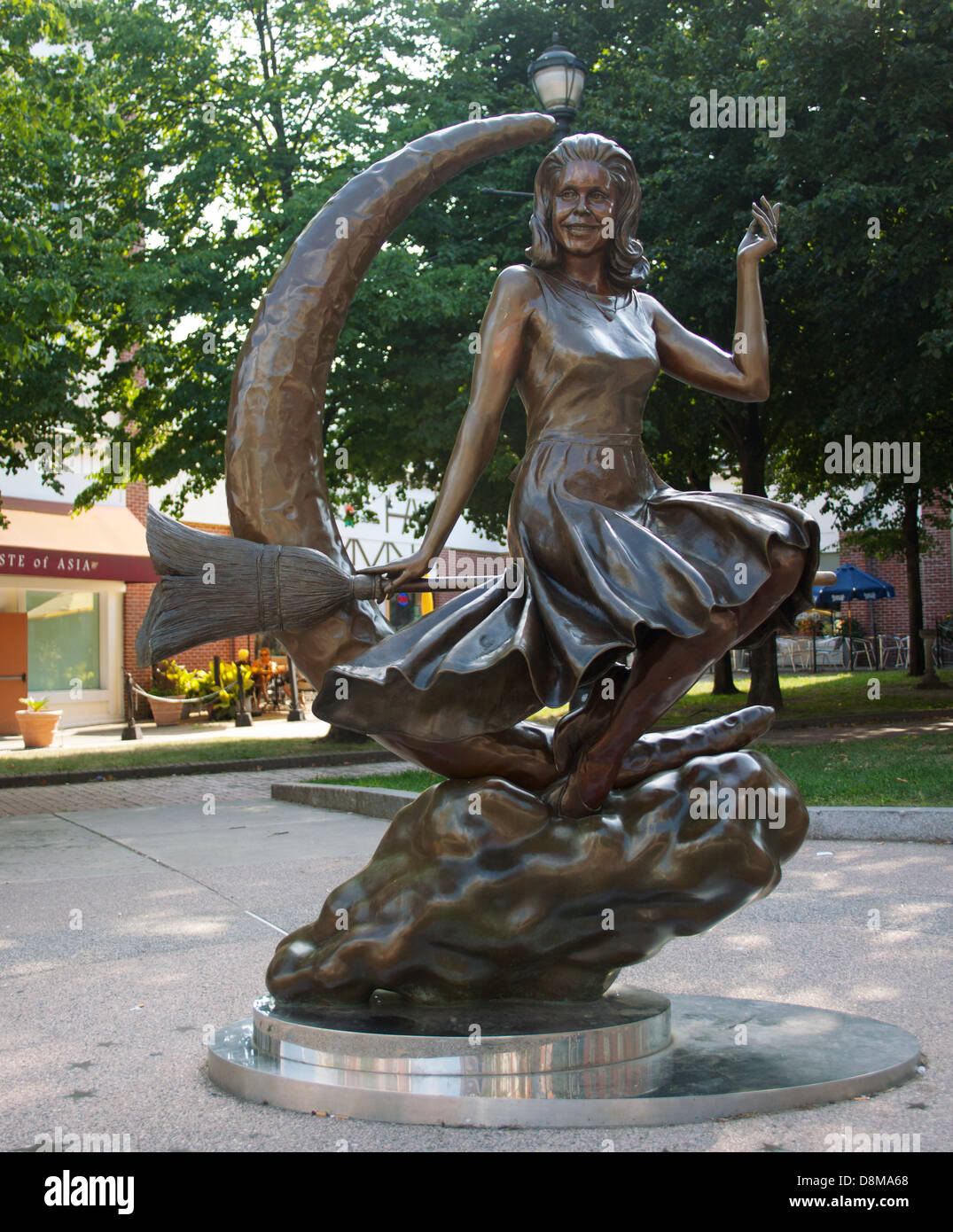 Elizabeth Montgomery Bewitched Statue in Salem Massachusetts Stock Photo