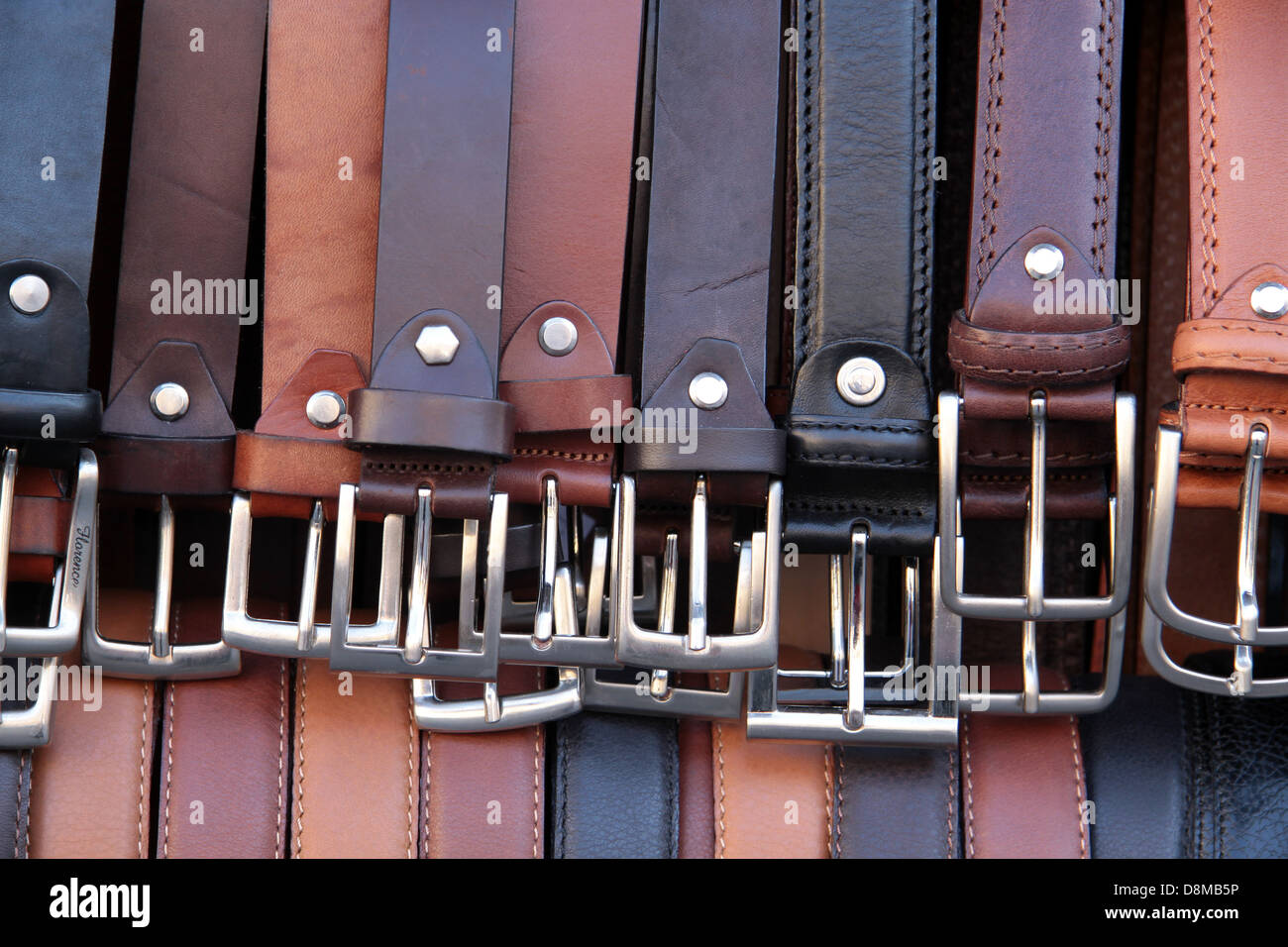 Florence market belt leather hi-res stock photography and images - Alamy