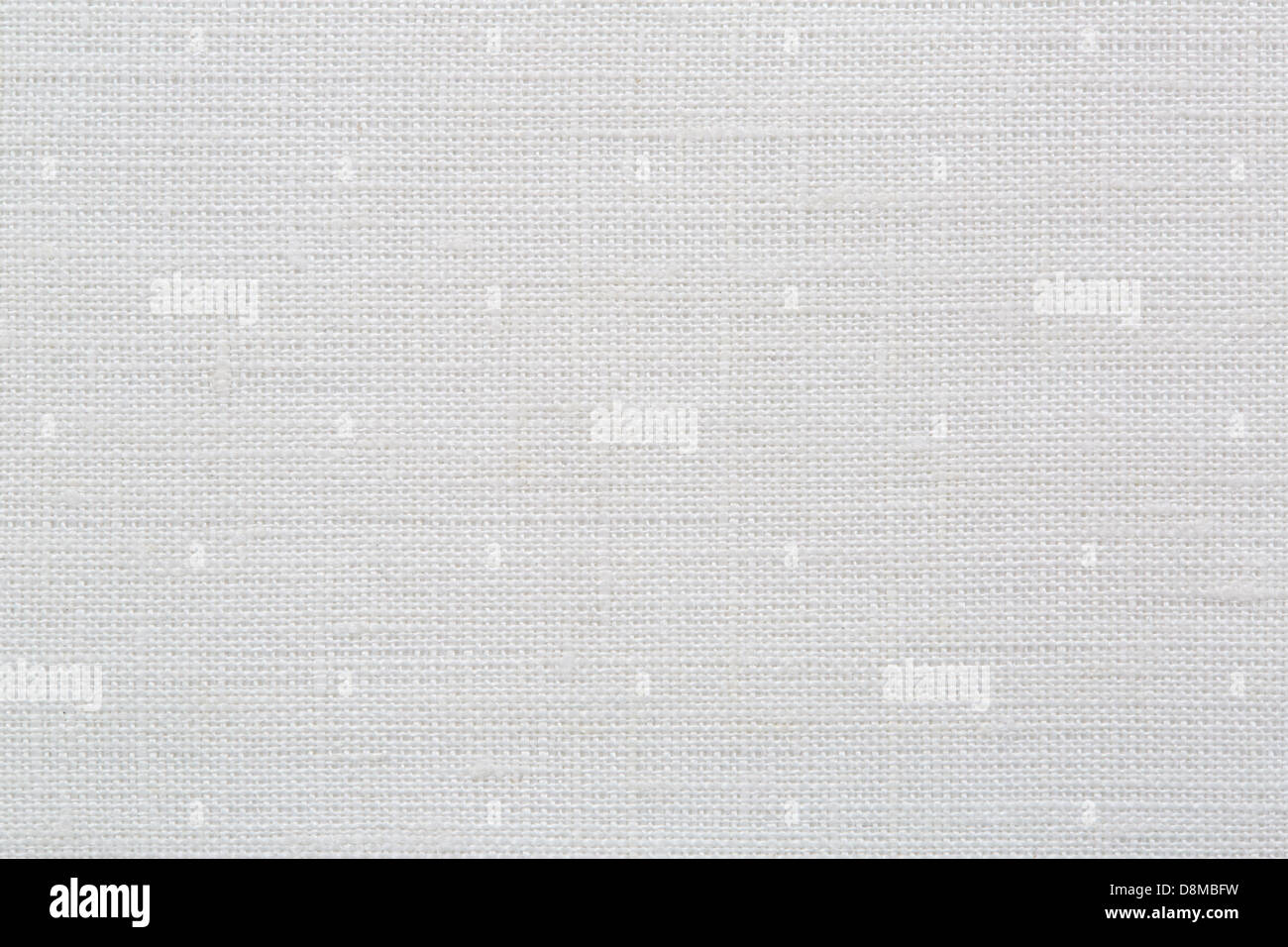 Linen canvas, white texture background Stock Photo