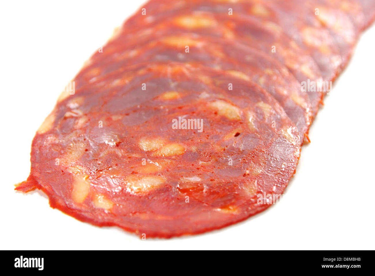 Sliced salami Stock Photo