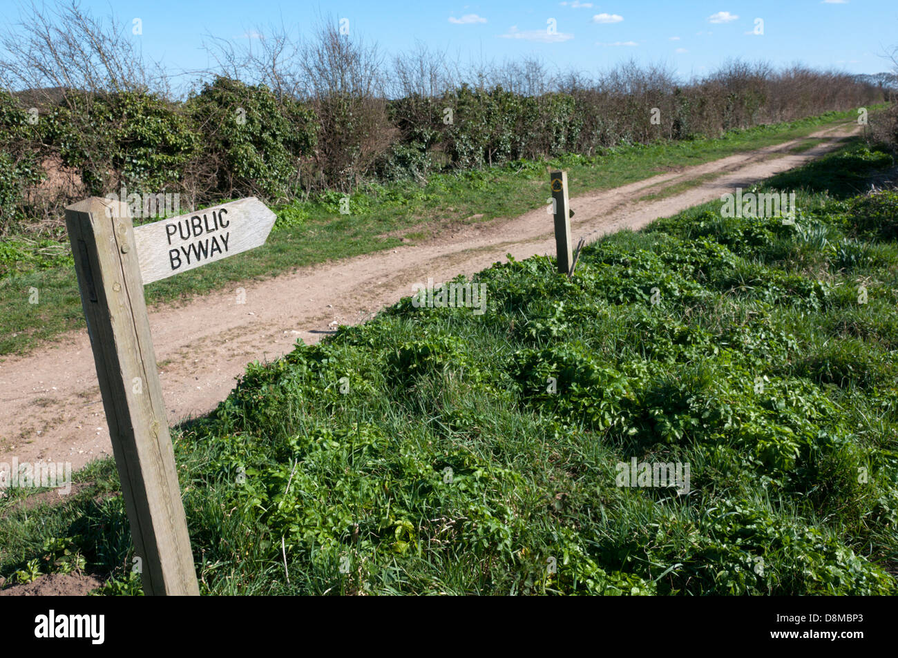 A public byway sign. Stock Photo