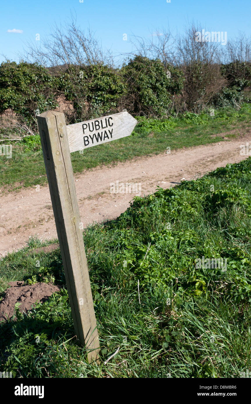 A public byway sign. Stock Photo