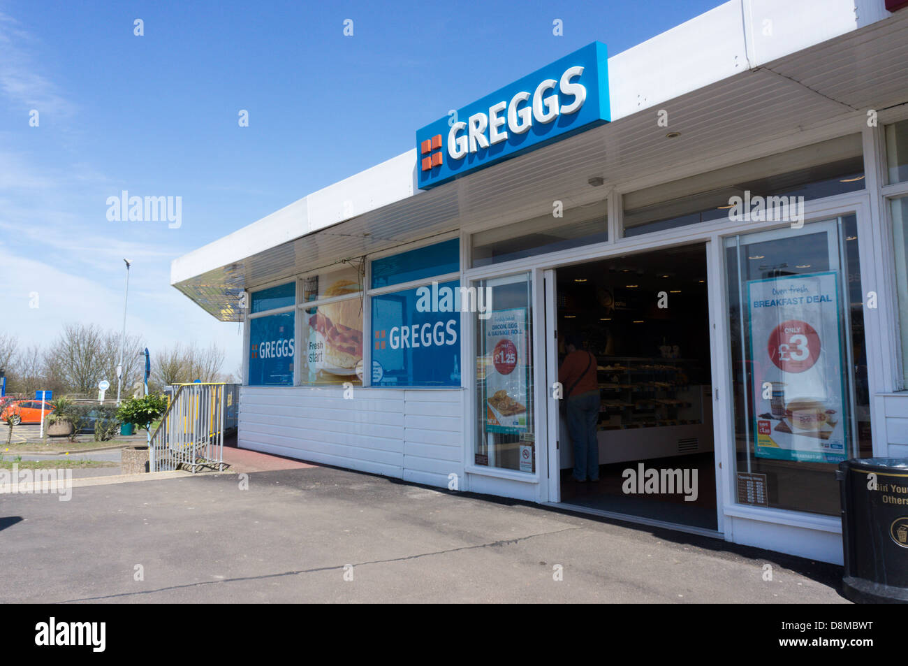 A Greggs sandwich shop at the Medway Services on the M2 motorway Stock