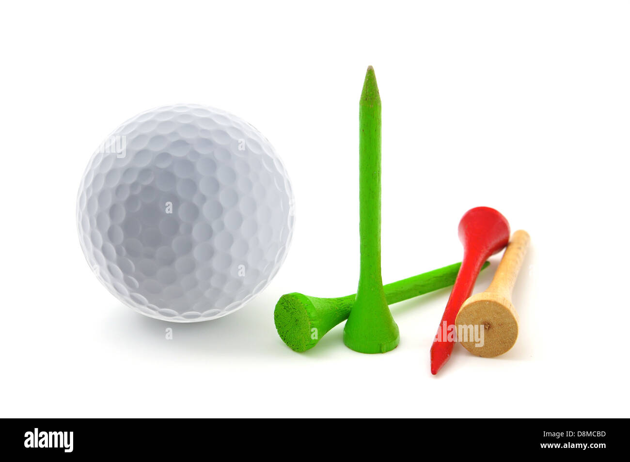 Golf Tee on white background Stock Photo